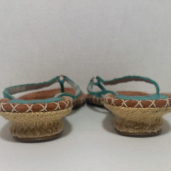 COLE HAAN THONG SANDALS Teal w8.5 Runestones lightweight Slip on - Picture 5 of 7